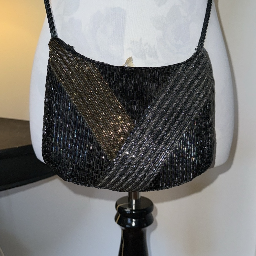 Elka Beaded Rope Strap Beaded Evening Shoulder Bag - Picture 4 of 7